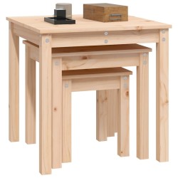 Tables gigognes 3 pcs Bois de pin massif 