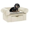 Canapé pour chien avec tiroir Crème 75x50x38 cm Peluche 