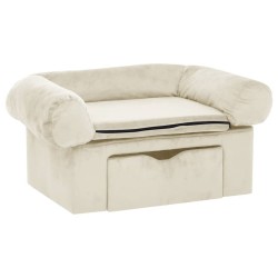 Canapé pour chien avec tiroir Crème 75x50x38 cm Peluche 