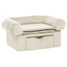 Canapé pour chien avec tiroir Crème 75x50x38 cm Peluche 