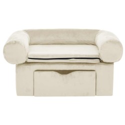 Canapé pour chien avec tiroir Crème 75x50x38 cm Peluche 