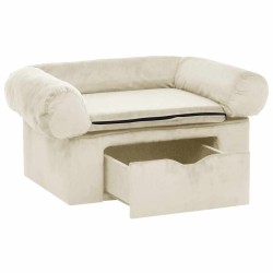 Canapé pour chien avec tiroir Crème 75x50x38 cm Peluche 