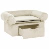 Canapé pour chien avec tiroir Crème 75x50x38 cm Peluche 