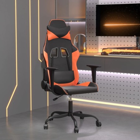 Chaise de jeu de massage Noir et orange Similicuir 
