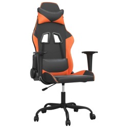Chaise de jeu de massage Noir et orange Similicuir 