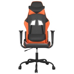 Chaise de jeu de massage Noir et orange Similicuir 