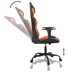 Chaise de jeu de massage Noir et orange Similicuir 