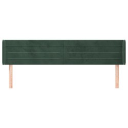 Tête de lit avec oreilles Vert foncé 203x16x78/88 cm Velours 