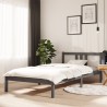 Cadre de lit sans matelas gris bois massif 100x200 cm 