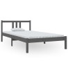 Cadre de lit sans matelas gris bois massif 100x200 cm 
