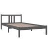 Cadre de lit sans matelas gris bois massif 100x200 cm 