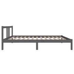 Cadre de lit sans matelas gris bois massif 100x200 cm 