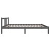 Cadre de lit sans matelas gris bois massif 100x200 cm 