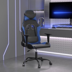 Chaise de jeu Noir et bleu Similicuir 