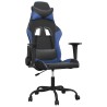 Chaise de jeu Noir et bleu Similicuir 