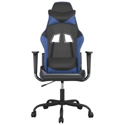 Chaise de jeu Noir et bleu Similicuir 