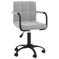 Chaise pivotante de salle à manger Gris clair Velours 