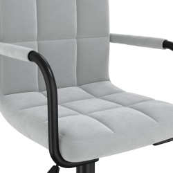 Chaise pivotante de salle à manger Gris clair Velours 