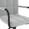 Chaise pivotante de salle à manger Gris clair Velours 