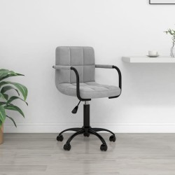 Chaise pivotante de bureau Gris clair Velours 