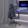 Chaise de jeu de massage Noir et bleu Similicuir 