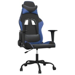 Chaise de jeu de massage Noir et bleu Similicuir 
