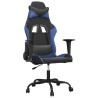 Chaise de jeu de massage Noir et bleu Similicuir 