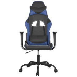 Chaise de jeu de massage Noir et bleu Similicuir 