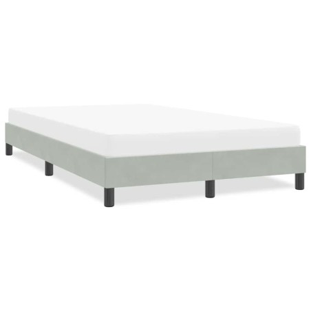 Cadre de lit sans matelas gris clair 120x220 cm velours 