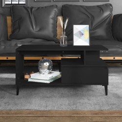 Table basse Noir 90x49x45 cm Bois d'ingénierie 