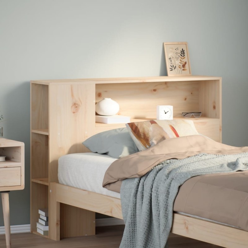 Tête de lit avec rangement 75 cm bois massif de pin 