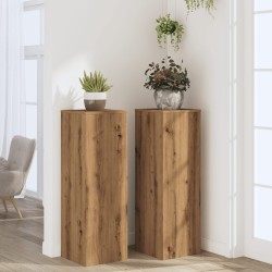 Supports pour plantes 2 pcs chêne artisanal bois d'ingénierie 