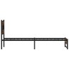 Cadre de lit en métal sans matelas chêne fumé 107x203 cm 