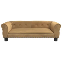 Lit pour chien marron 95x55x30 cm velours 