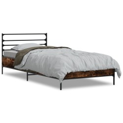 Cadre de lit sans matelas chêne fumé 100x200 cm 