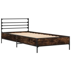 Cadre de lit sans matelas chêne fumé 100x200 cm 