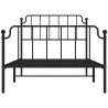 Cadre de lit métal sans matelas avec pied de lit noir 107x203cm 
