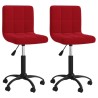 Chaises à manger pivotantes lot de 2 rouge bordeaux velours 