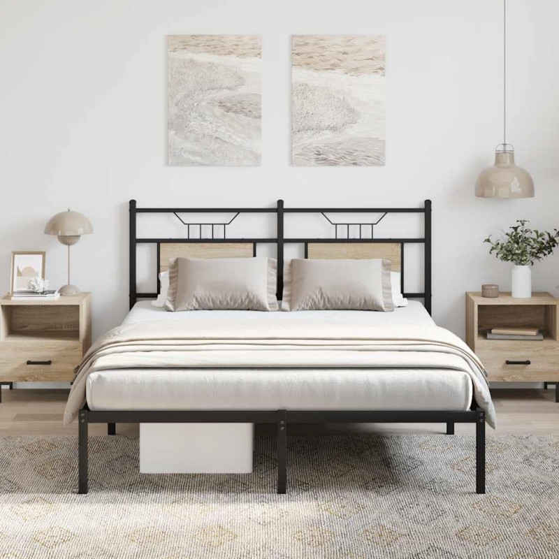 Cadre de lit sans matelas chêne sonoma 137x190 cm 