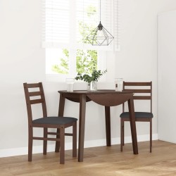 Chaises à manger coussins 2 pcs marron bois massif caoutchouc 