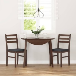 Chaises à manger coussins 2 pcs marron bois massif caoutchouc 