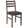 Chaises à manger coussins 2 pcs marron bois massif caoutchouc 