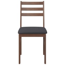 Chaises à manger coussins 2 pcs marron bois massif caoutchouc 