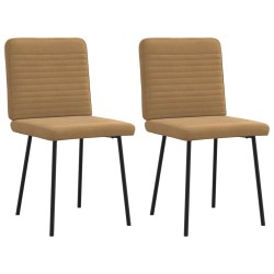 Chaises à manger lot de 2 Marron Velours 