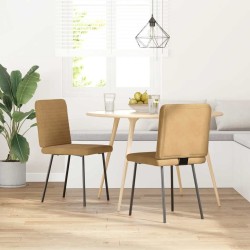 Chaises à manger lot de 2 Marron Velours 