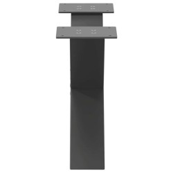 Pieds de table basse en forme de X, 2 pièces, anthracite, 50 x (30-31) cm, acier 
