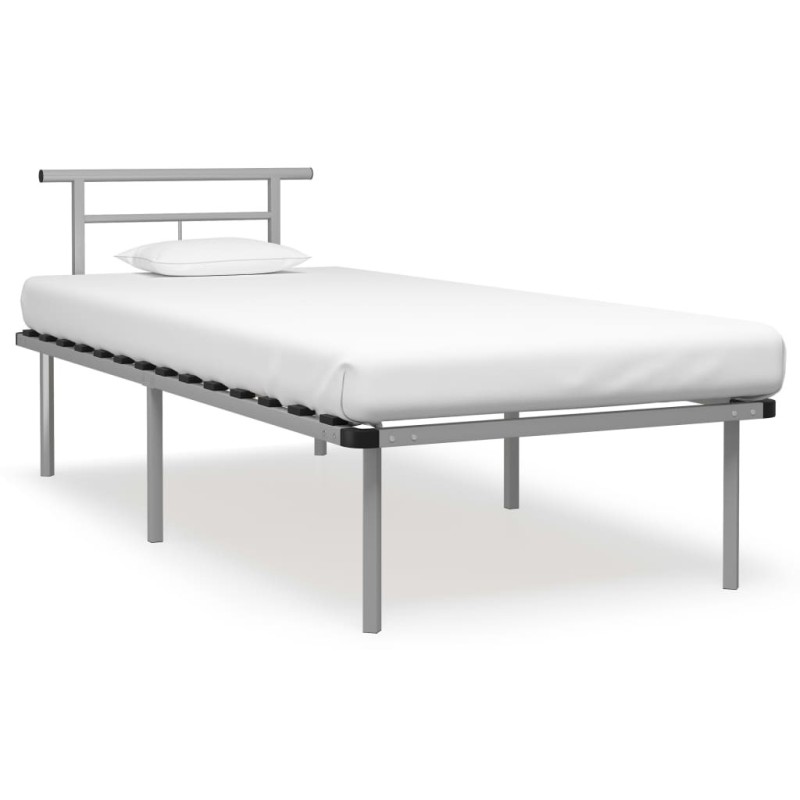 Cadre de lit sans matelas gris métal 90x200 cm Cadre de lit sans matelas gris métal 90x200 cm