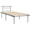 Cadre de lit sans matelas gris métal 90x200 cm 