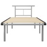Cadre de lit sans matelas gris métal 90x200 cm 