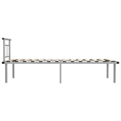 Cadre de lit sans matelas gris métal 90x200 cm 